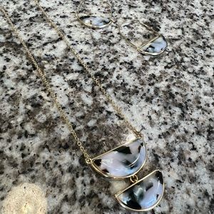 Banana Republic Factory Neet Earrings & Necklace Set - Tortoise Gold